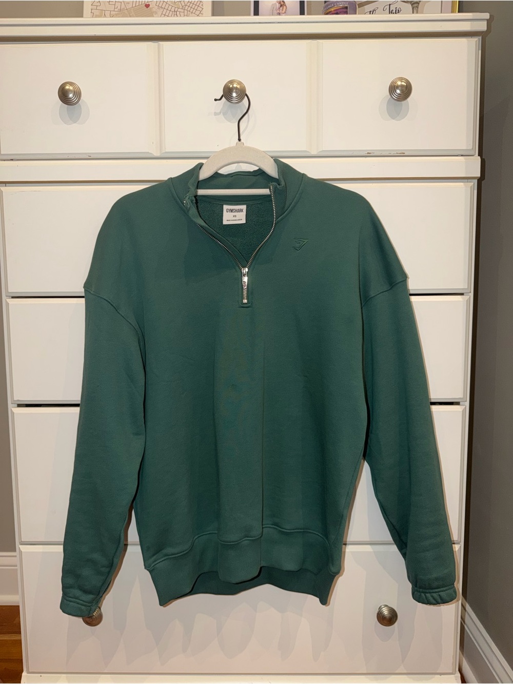 Gymshark Men's Quarter-Zip Sweatshirt in Teal Green - Picture 1 of 2